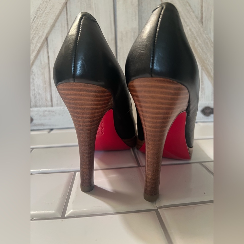 Oh deer Marylin Elegant Black Leather Heels - Picture 3 of 9